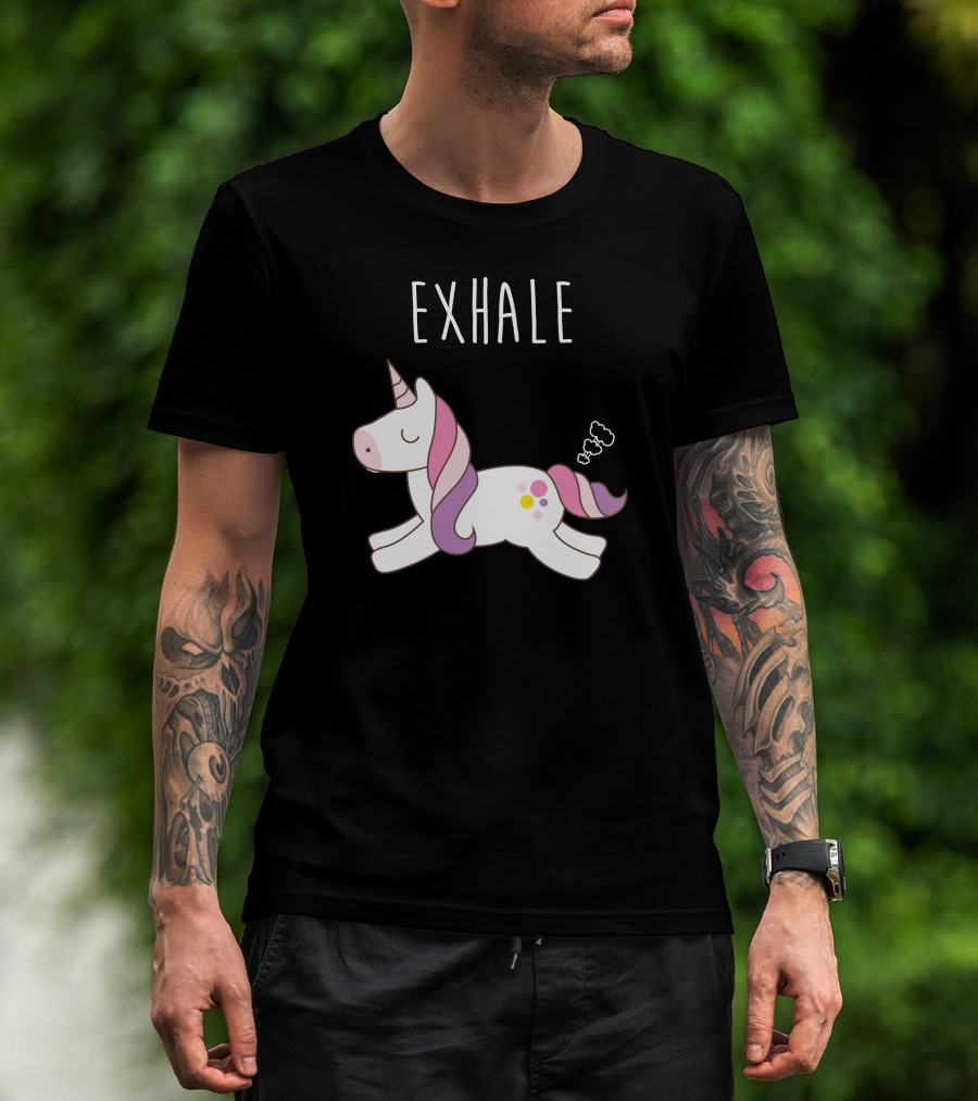 Exhale Unicorn Pastel Farting Cartoon T-Shirt