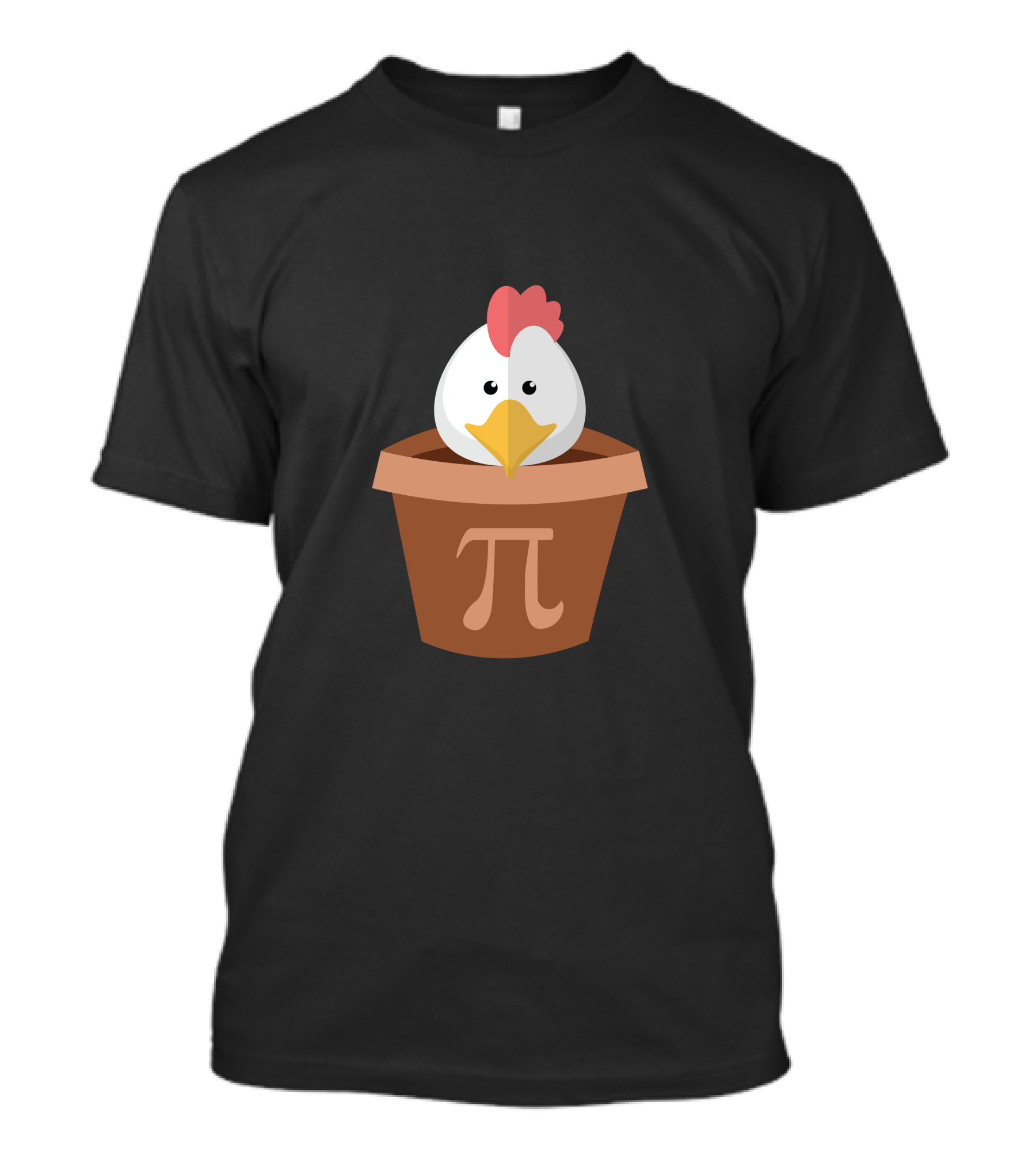 Funny Chicken In Pot With Pi Symbol Math Farming T-Shirt