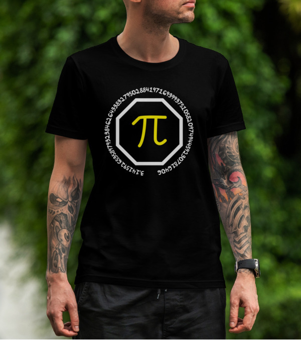 Apple Pi Math Pi Day Circle With Digits Of Pi T-Shirt