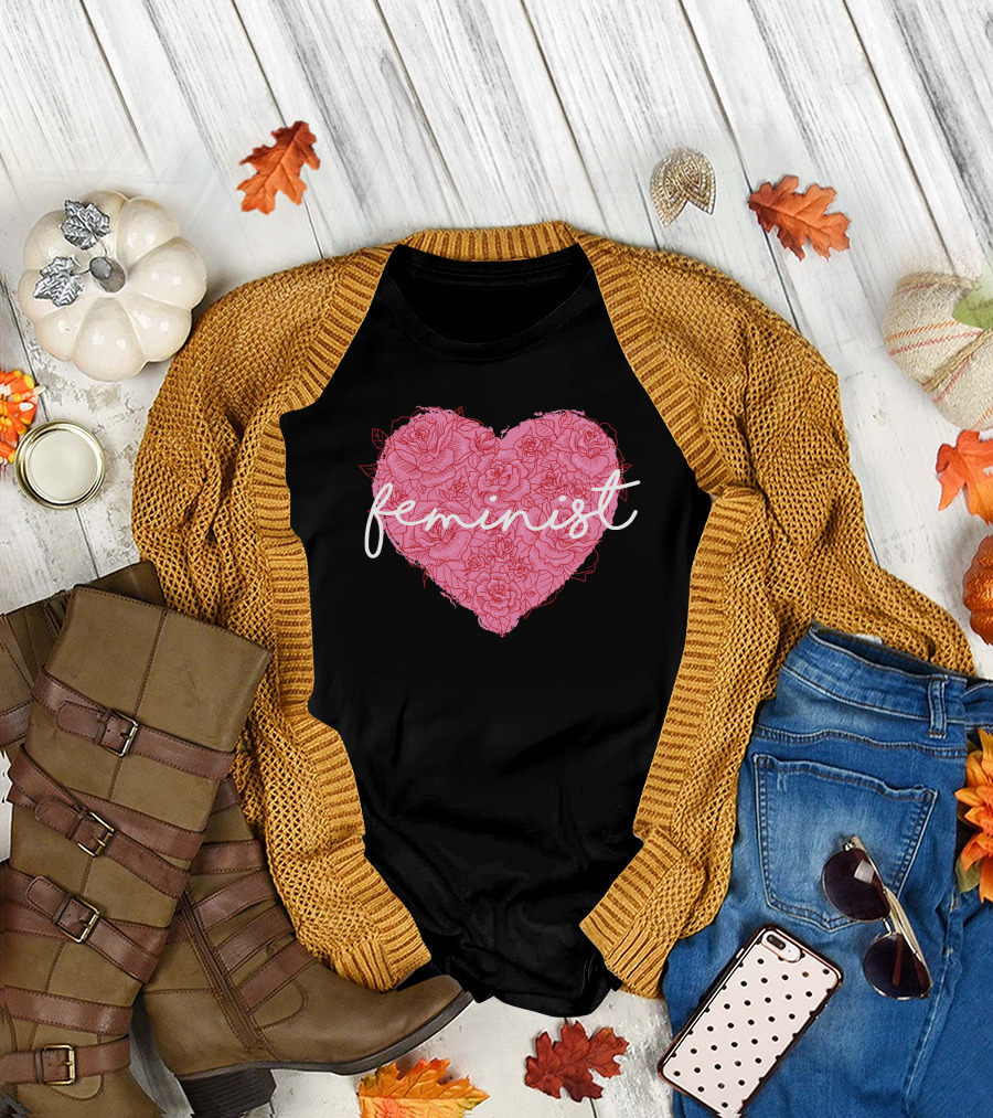 Feminist Floral Heart T-Shirt