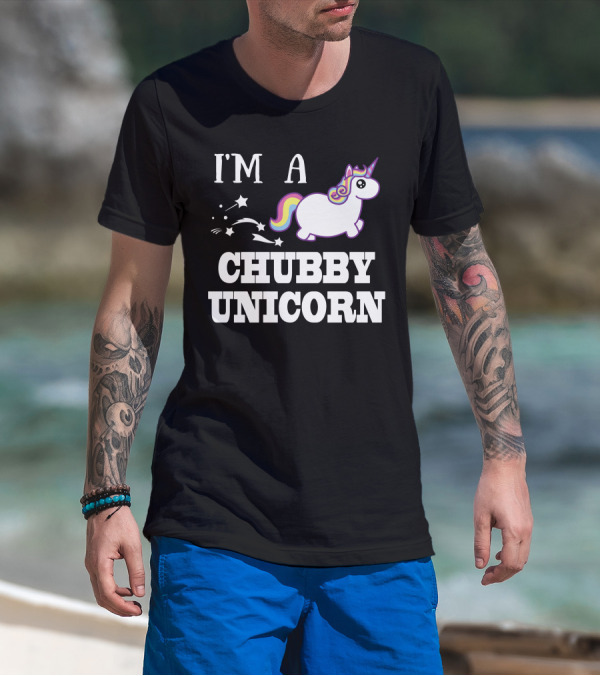 I'm A Chubby Unicorn Rainbow Stars T-Shirt