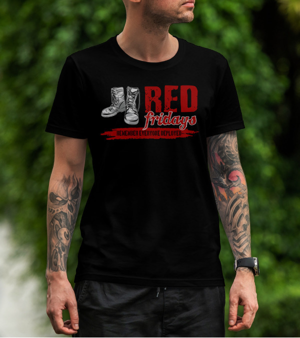 RED Fridays Remember Everyone Deployed Boots T-Shirt