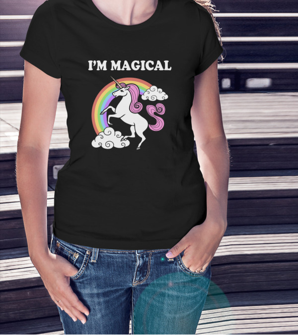 I'M Magical Unicorn With Rainbow And Clouds T-Shirt