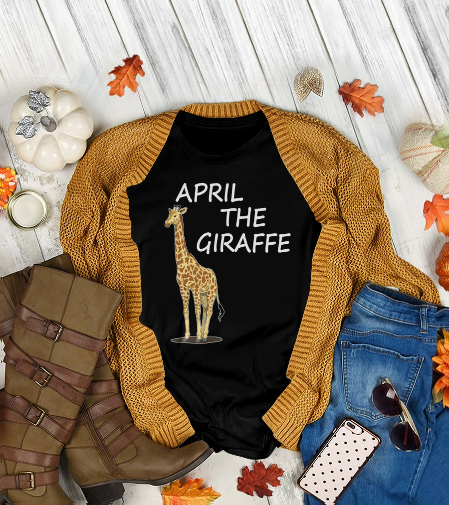 April The Giraffe Standing Majestically T-Shirt