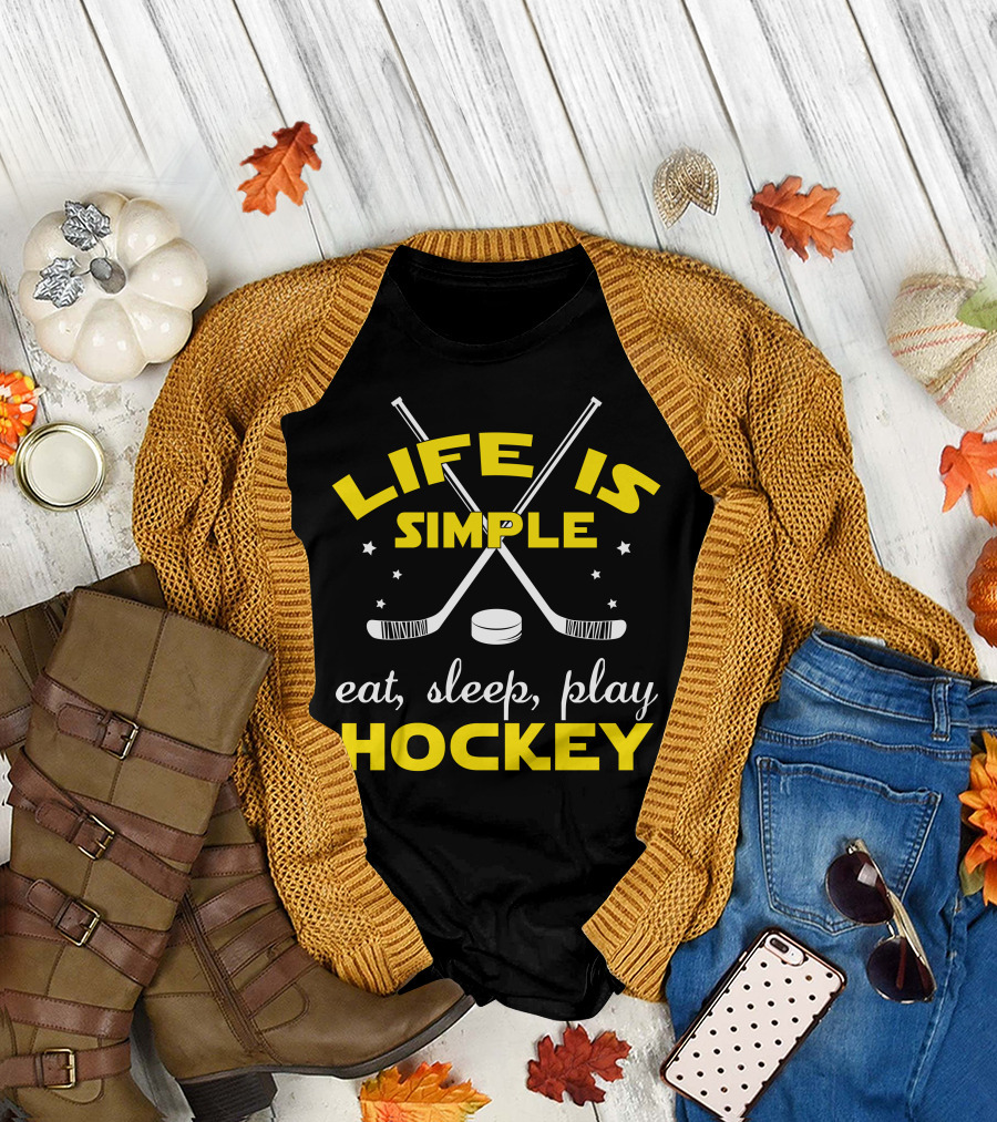 Life Is Simple Eat Sleep Play Hockey T-Shirt